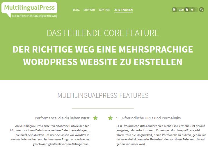 Produktseite von MultilingualPress auf Deutsch verfügbar!